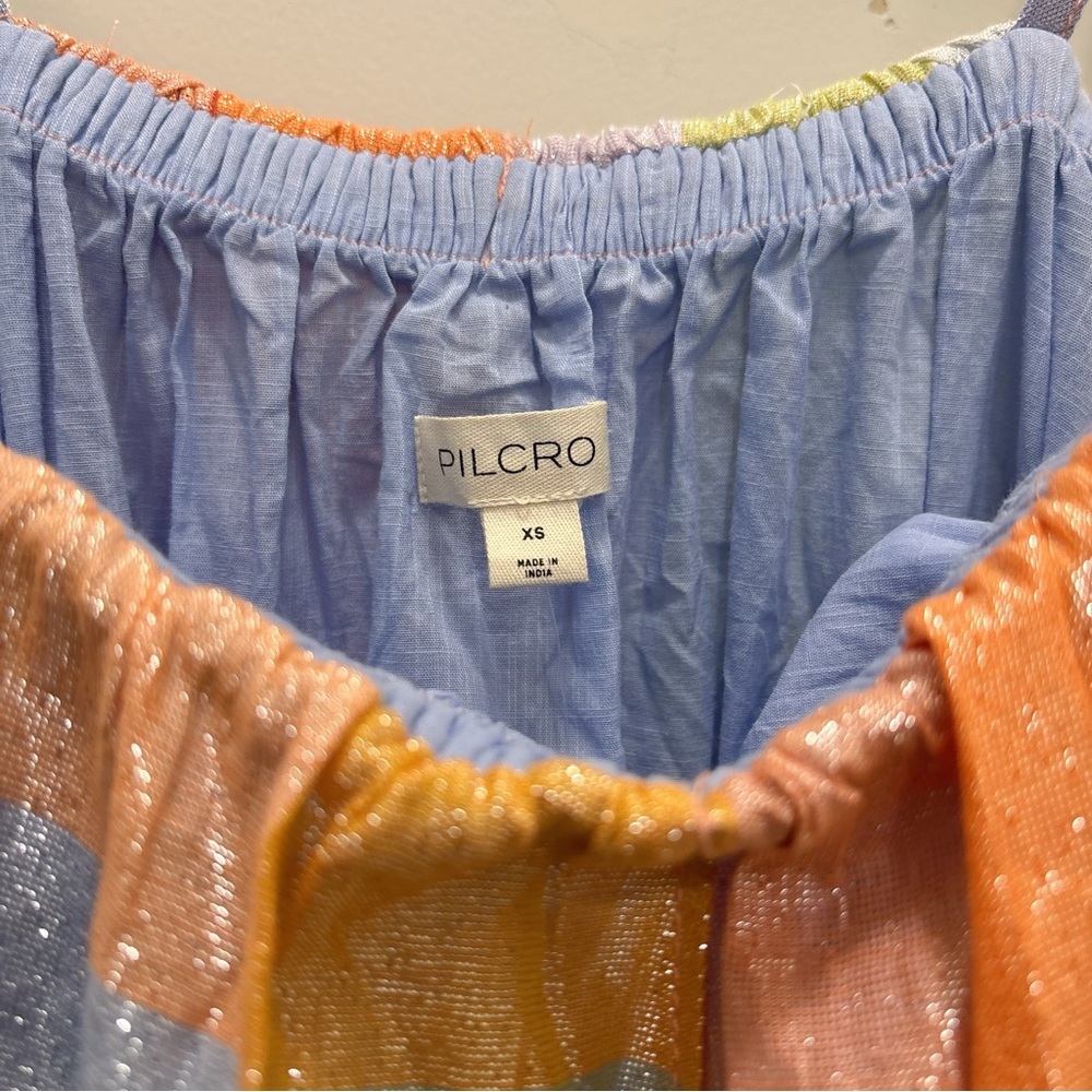 Pilcro Anthropologie Iridescent Patchwork Maxi Dress XS NWT - Picture 4 of 13